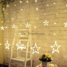 LED Strings Party 2.5M Christmas lights AC220V or 110V fairy lights Star Curtain LED String For Party Wedding Garland Lighting decoration HKD230919