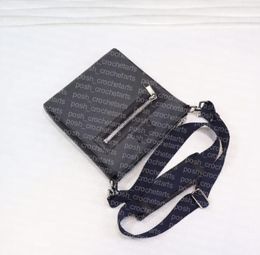 Fashion Men's Cross Body Bag Genuine Leather Trim Crossbody with Interlocking Coated Canvas