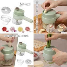 Baking Pastry Tools 1Pcs Electric Garlic Chopper Mini Food For Baby Blender Cordless Masher Portable Press L8T2 Drop Delivery Home Dhaf0
