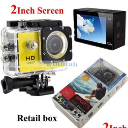 Sports Action Video Cameras Best Selling Sj4000 A9 Fl Hd 1080P Camera 12Mp 30M Waterproof Sport Dv Car Dvr Drop Delivery Photo Dhw3D