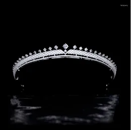 Hair Clips Simple Wedding Full Zircon Crown Bride Tiara Crystal Accessories Jewellery Crowns For Women