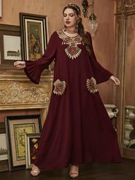 Ethnic Clothing Middle East Plus Size Dress Long European And American Socialite Women's Clothes Dubai Turkey Europe Fashion