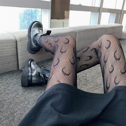 Fashion Women Sexy Tights Stocking Arrival Women Solid Color Long Socks with Moon Printed Ladies Underwear Stocking 2 Colors2895