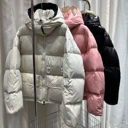 Womens down jacket embroidered letter hooded loose jacket Winter jacket thickened down jacket Fashion casual all three colors available