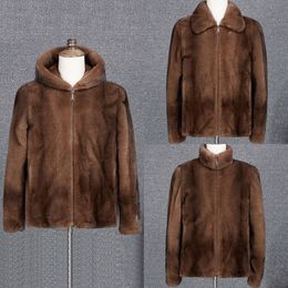 Men's Fur Faux Fur Men Fur Coat Luxury Brand Thickened Warm Long Sleeve Autumn Winter Jacket Faux Fur Coat Mink Jacket Korean Business Casual 230919