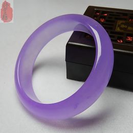 Natural Violet Jade Bangle Bracelet Fashion Charm Jewellery Hand-Carved Emerald Bangles Lady Party Gift