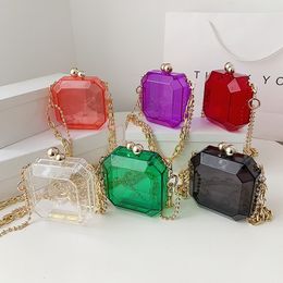 Evening Bags Transparent Bag Acrylic Box Chain Crossbody For Women Shoulder Purses And Handbags Ladies Party Clutch 230918