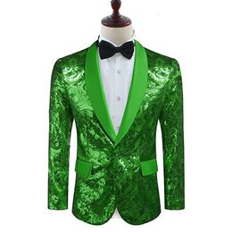 Men's Suits Blazers High Quality Blazer Men's Italian Style Elegant Fashion Casual Sequins Banquet Stage Wedding Groomsmen Suit Jacket Costumes 230919