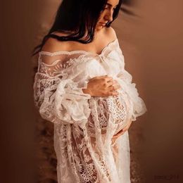 Maternity Dresses Hollow Out Crochet Lace Maternity Dress for Photoshoot Pregnant Dresses Photography Clothing