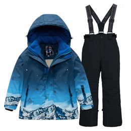 Skiing Suits Outdoor Children Thermal Ski Suit Boys Girls PantsJacket Boy Girl Teenage Quality Kid Skiing Snowboard Wind and Waterproof Suit 230919