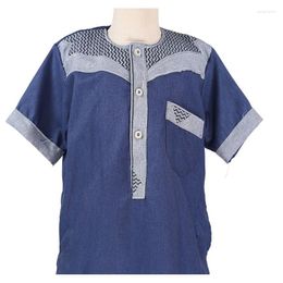 Ethnic Clothing Boy Robe PANTS Cotton Linen Islamic Thawb Children Jubba Embroidery Two-PieceS Short Sleeve Arab Muslim THOBE