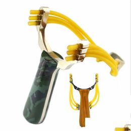 Hunting Slingshots Professional Shooting Aluminum Slings Camouflage Bow With Rubber Band Does Not Hurt Outdoor Game Toys Drop Delivery Dhrud