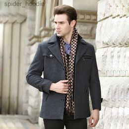 Men's Wool Blends Woollen Winter Coat For Men Cotton Thicken Wool Jacket Man High Quality Tops Windproof Warm Trench s Overcoat L230919
