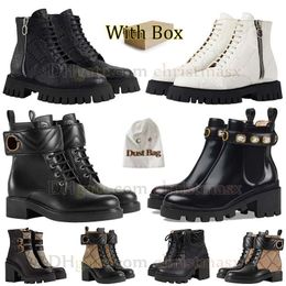 Original Martin Boots Platform Heel Lace Up Boot Women Ankle Boot Snow Boots Combat Boot Classice Vintage Print Jacquard Tall Leather Boot Zipper Rubber Boot With Box