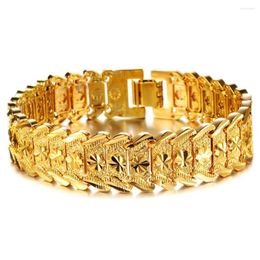 Link Bracelets Men's Bracelet 18K Real Gold Plated Chain Classic Bangle Fashion Jewellery