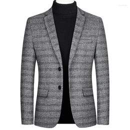 Men's Suits Spring Autumn Blazers Men Slim Fit British Checkered Pattern Formal Suit Jacket Wedding Business Casual Male Hombre 4XL