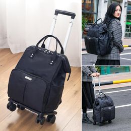 Suitcases 2023 Wheeled Bag For Travel Trolley Bags Women Backpack With Wheels Oxford Large Capacity Rolling Luggage Suitcase