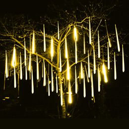 Other Event Party Supplies 8 Tube LED Meteor Shower String Fairy Lights Garland Christmas Tree Decor Garden Outdoor Wedding Holiday Navidad Curtain 230919