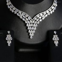 Necklace Earrings Set Smvp Zirconia African Dubai White Gold Color Earring Nigerian Wedding Accessories Costume