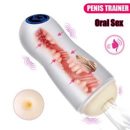 Sex Toy Massager Blowjob Male Masturbator Strong Suction Vibrator Fake Mouth for Men Glans Sucking Penis Cock Exerciser Erotic