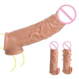 Sex Toy Massager Realistic Dildo Reusable Penis Sleeve Male Enhancer Enlargement Cock Enlargers for Men