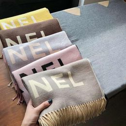 2022 Winter Poncho Shawl Cashmere C Scarf for Women Fashion Pashmina Wraps Thick Warm Female Blanket Foulard Stole292Y