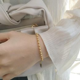Strand CARLIDANA Unique Handmade Spaceship Oval And Elegant Round Beads Cord Gold Chain Plated Stainless Steel Bracelet For Women'