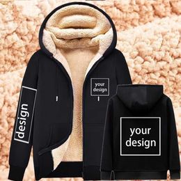 Men's Jackets DIY Pattern Zipper Harajuku Fleece Hoodies Coat Printed Sweatshirt 230919