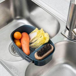 Storage Baskets Kitchen Sink Drain Basket Fruit Vegetable Waste Wet Garbage Residue Philtre Sponge Kitchenware Tool