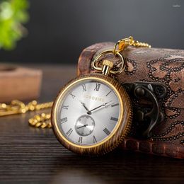 Pocket Watches BOBO BIRD Wooden Watch Tigerwood Glod Customised Vintage Chronograph Timepieces Quartz Drop