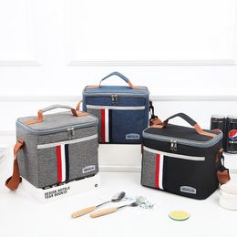 Lunch Bags Portable Bag Food Thermal Box Waterproof Folding Camping Cooler Shoulder Strap Organiser Case 230919