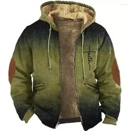 Men's Hoodies Zipper Tie Dye Stripes Print Casual Winter Clothing Long Sleeve Sweatshirt Hooded Jacket Outerwear