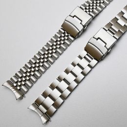 Watch Bands Stainless Steel Watchband Curved End Watch Band Strap SKX009 20mm 22mm Wrist Belt Bracelet Silver Black 230918