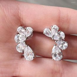 Stud Earrings 2023 Luxury Matched With Crystal Cubic Zirconia Sikver Colour Fashion For Women Statement Jewellery