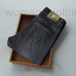 Men's Jeans Designer Autumn Korean version Short Leg Pants Slim Fit Thick Embroidered Long OEVI