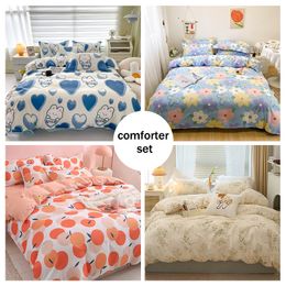 Bedding sets 3pcs Printing Skin friendly Cotton Quilt Cover Student Dormitory Home Single And Double Bed Pillowcase 230919