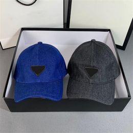 Ball Caps 2022 Baseball Cap Dark Blue Black Denim Sun Hat Fashion Designer Men Trend Visor Casquette Gorra Hats Adjustable Snapbac328J