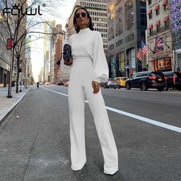 Casual Wide Leg Summer Bodycon Jumpsuit Women Overalls Long Sleeve White Black Skinny Rompers Womens Jumpsuit Female T200528261v