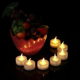 LED Tea Lights Battery Operated Flameless Votive Tealights Candle Flickering Bulb Light Small Electric Fake Teas Candles Realistic For ZZ