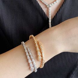 Charm Bracelets European Jewellery 925 Sterling Silver Elastic Bone Bracelet Women's Highend Fashion Luxury Brand Party 5KJ