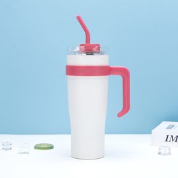 Water Bottles Big MAC smoothie cup large capacity double cold stainless steel with straw couples 230919