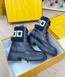 Winter Brand Domino Ankle Boots Black Brown Leather Round Toes Lug Sole Rubber Biker Martin Boots Elastic Comfort Party Dress Lady Booties Walking EU35-41