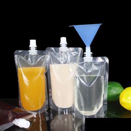 Бутылки для воды 100 шт. прозрачная бутылка для напитков, жидкий сок, молоко, кофе, чай с молоком, йогурт, упаковка, всасывающая сумка для рта, доставка Hom Dh2M8