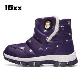 Boots IGxx kid Santa claus boots Christmas Boots Comouflage Colours Child Boy Girls snow Winter Boots Christmas gifts for kids 230919