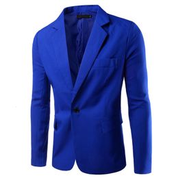 Men's Suits Blazers Royal Blue Blazer Men Casual Suit Solid Colour Mens Blazers Jacket Coat XXXL Size Single Button B01 230919