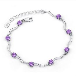 Fashion chain bracelets for women high quality crystal bracelets 925 sterling silver bracelets bangles fine jewelry GB654210e