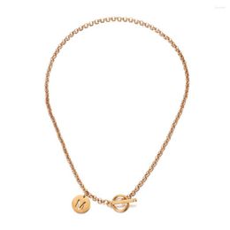 Pendant Necklaces MinaMaMa Stainless Steel Dragon Bone Chain Initial Letter Necklace For Women Alphabet Jewelry
