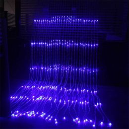LED Strings Party 3x2M/3x3M/6x3M Waterproof LED Waterfall Icicle Curtain String Lights Party Holiday Christmas Light for Wedding Garden Decoration HKD230919