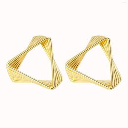 Hoop Earrings Metal Triangle Hollow Earring For Women Multi-layer Wire Geometric Ear Jewellery