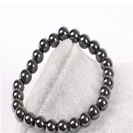 Mens Healing 6MM 8mm Black gallstone hematite Buddha beads couples health Semi-precious Stone men women Bracelet Jewelry284m